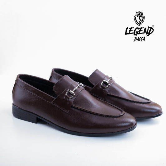 Cocoa Horsebit Loafer in Grained Leather