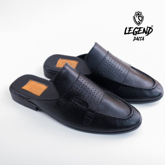 Double Monk Half Shoe Black