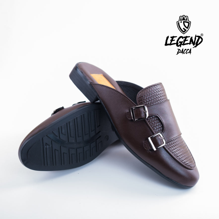 Double Monk with Braided Half Shoe Brown