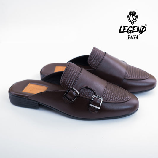 Double Monk with Braided Half Shoe Brown