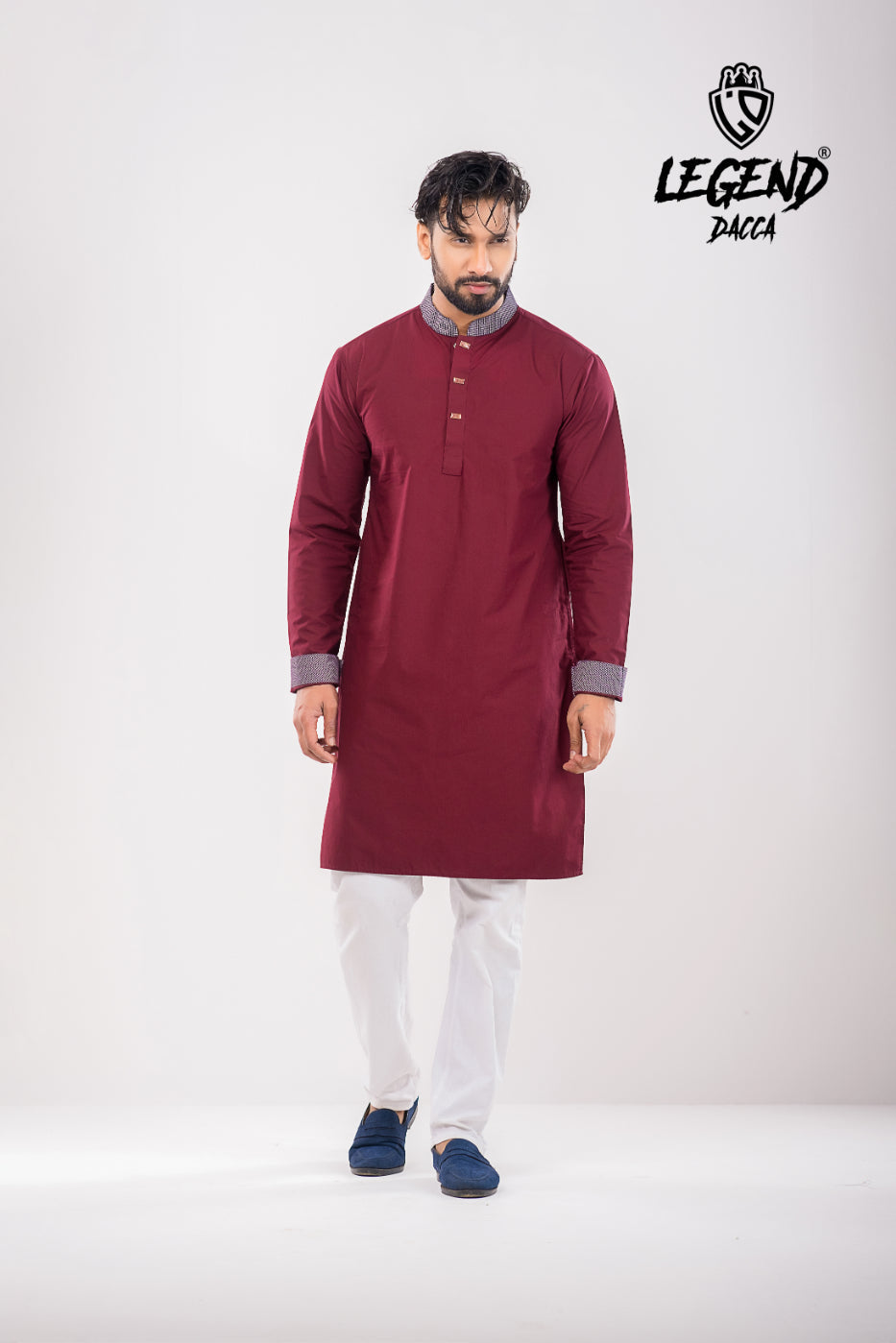 Highlighted Contrasting Regular Fit Panjabi