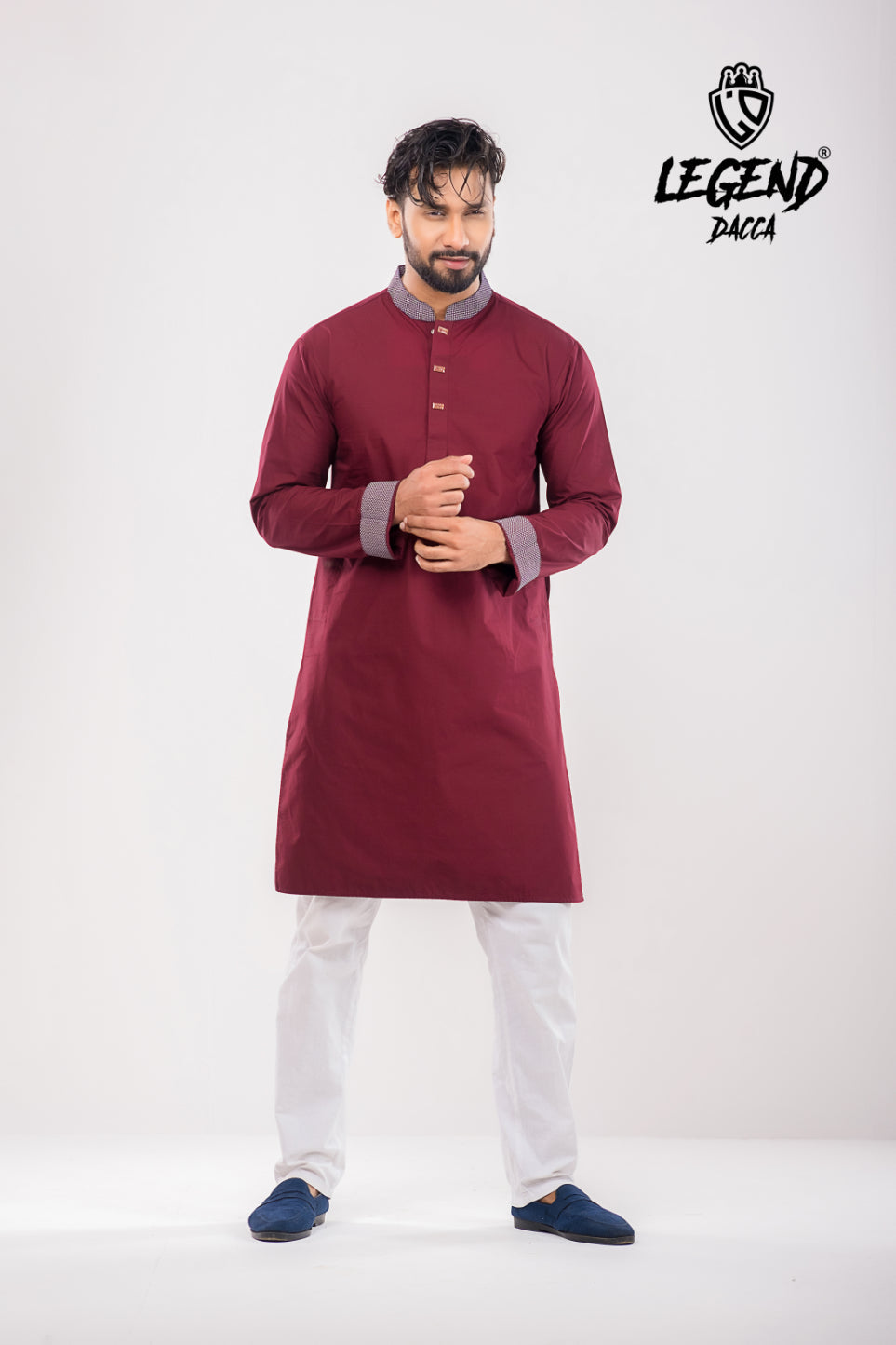 Highlighted Contrasting Regular Fit Panjabi