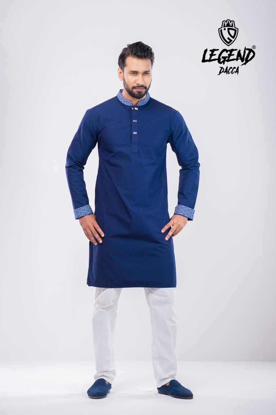 Highlighted Contrasting Regular Fit Panjabi